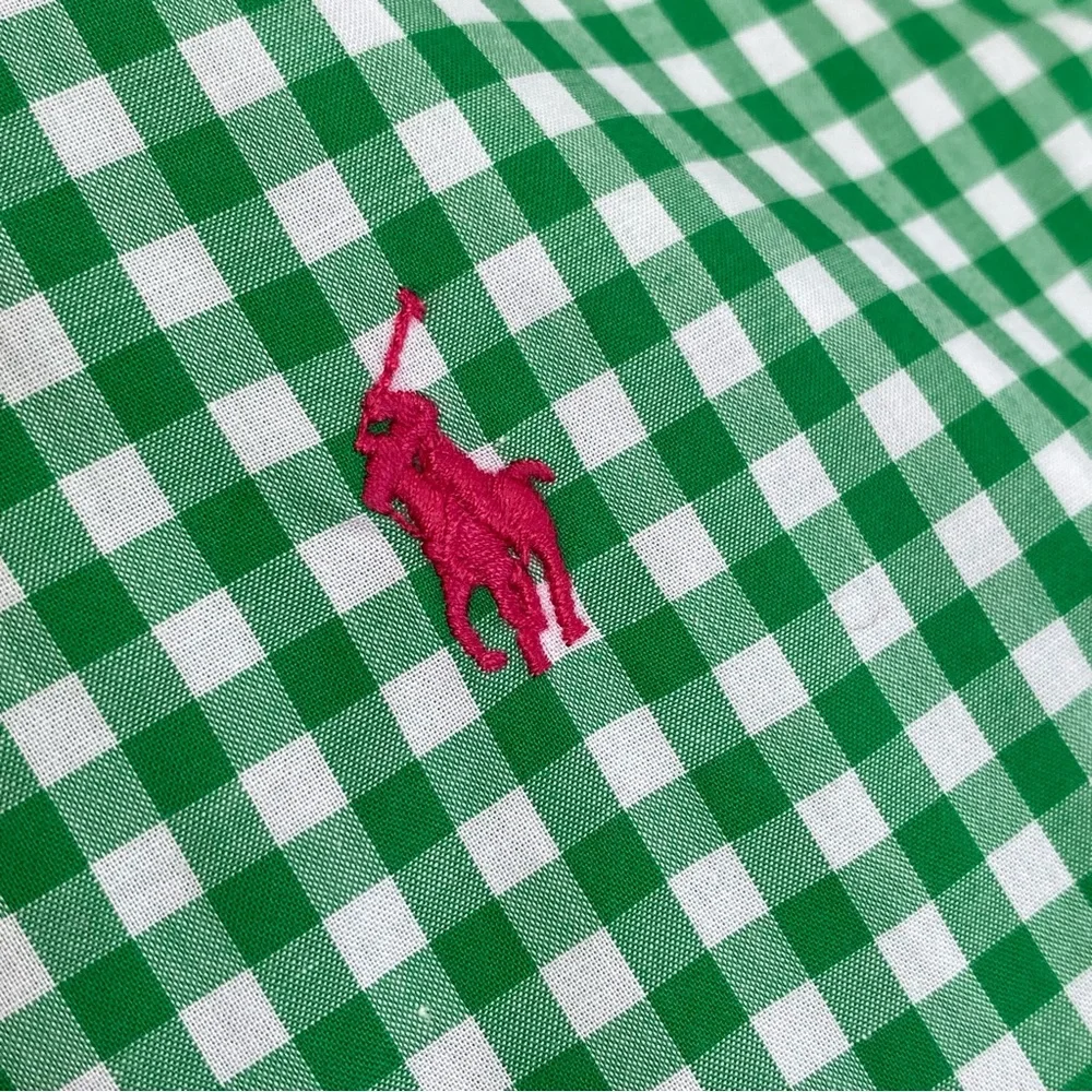 Ralph Lauren Gingham Shirt Short Sleeve Button Down Boys XL(18-20)